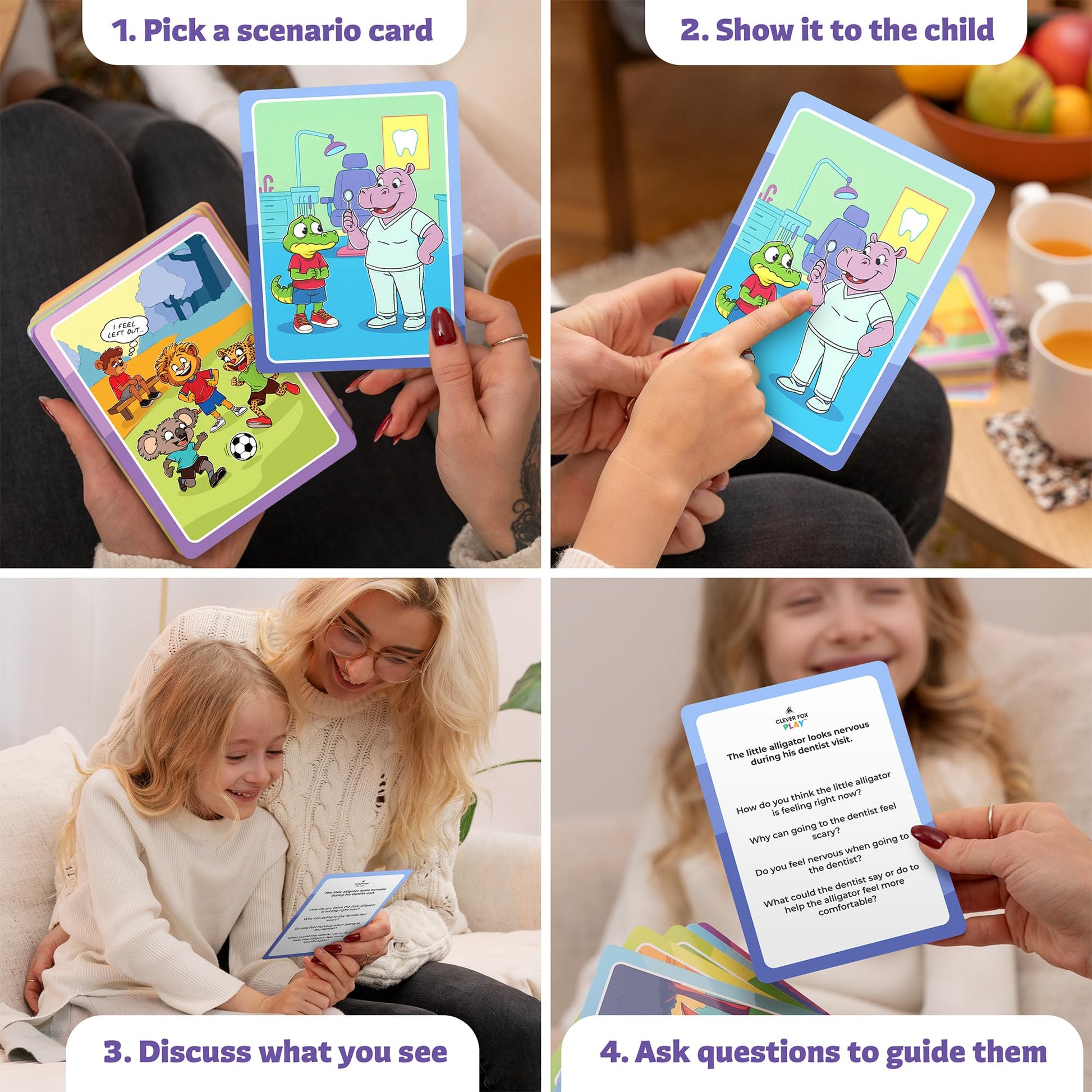 Who What Why Feelings Conversation Cards for Kids, Social SEL Game, Ages 4+