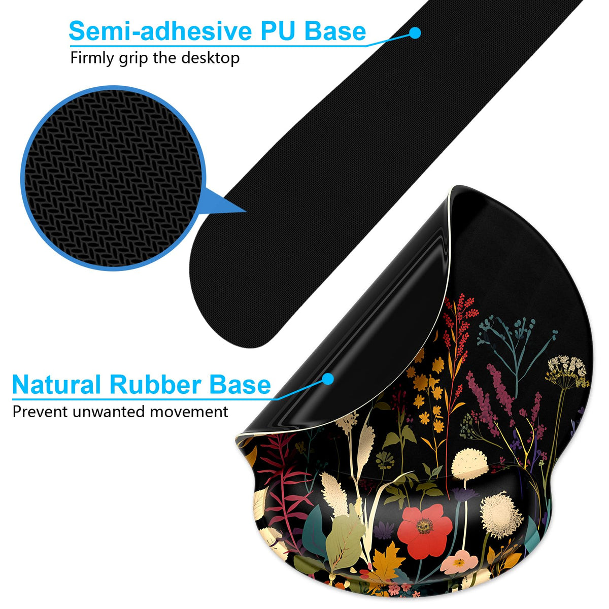 Dapesuom Keyboard Wrist Rest and Mouse Pad with Wrist Support, Cute Memory Foam Cushion for