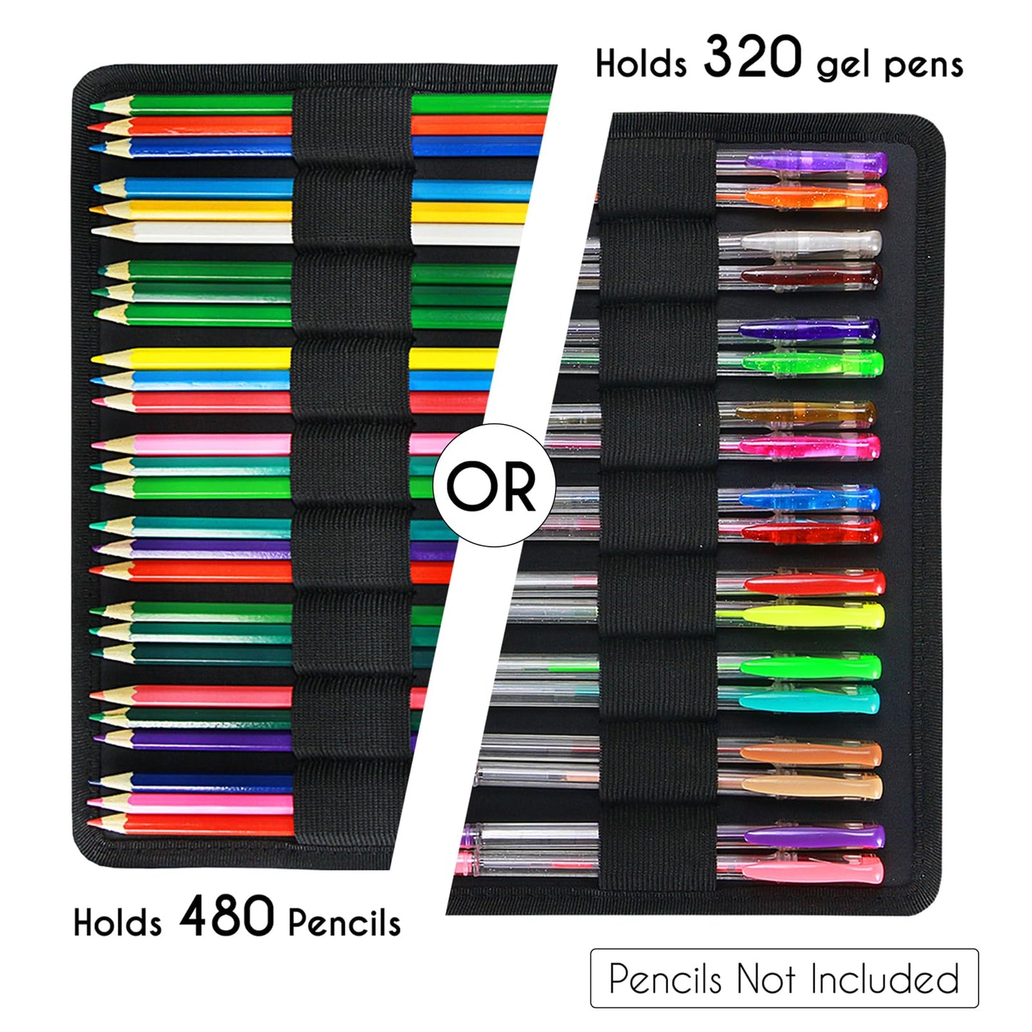 YOUSHARES Big Capacity Colored Pencil Case - 480 Slots large Pen Case Organizer with Multilayer