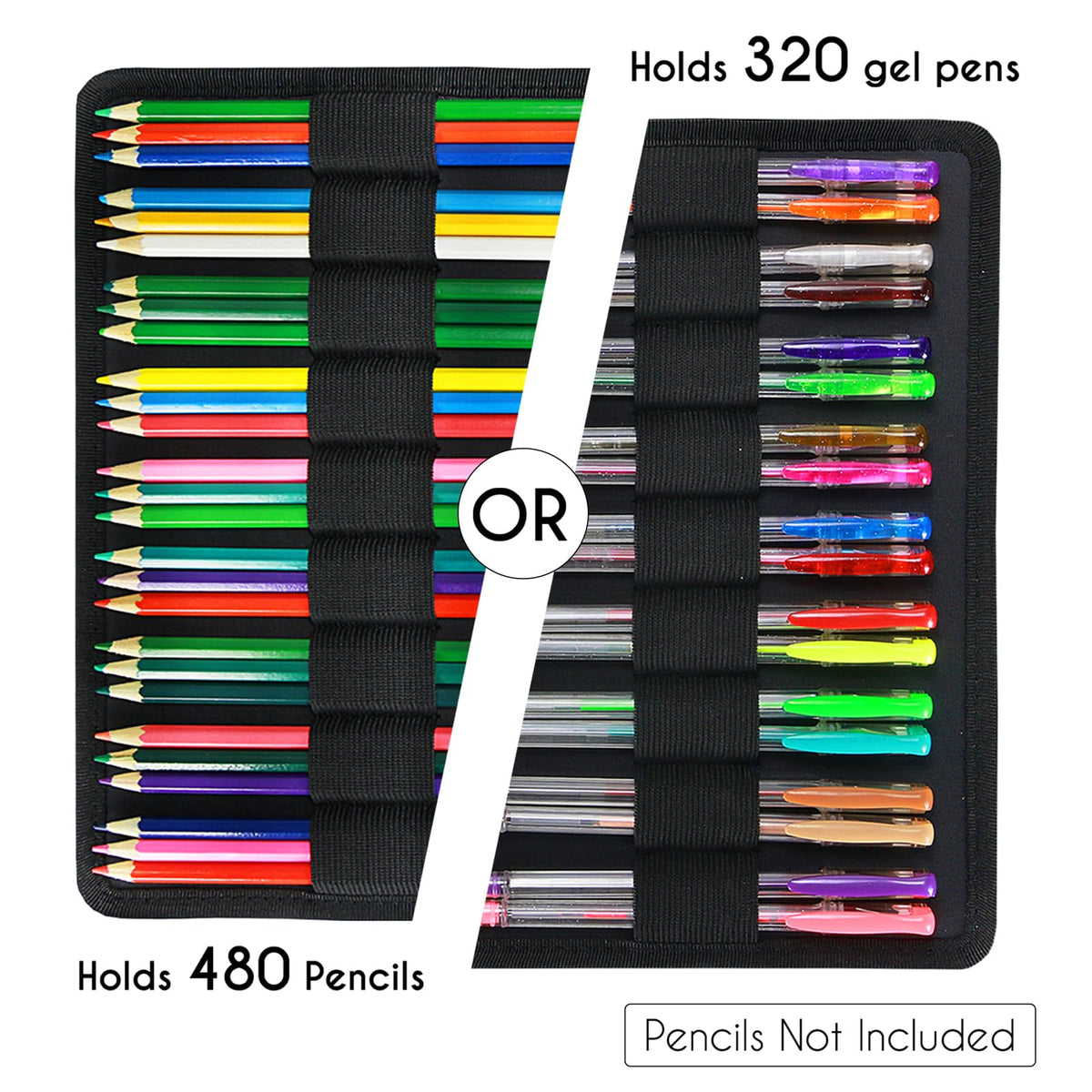 YOUSHARES Big Capacity Colored Pencil Case - 480 Slots large Pen Case Organizer with Multilayer