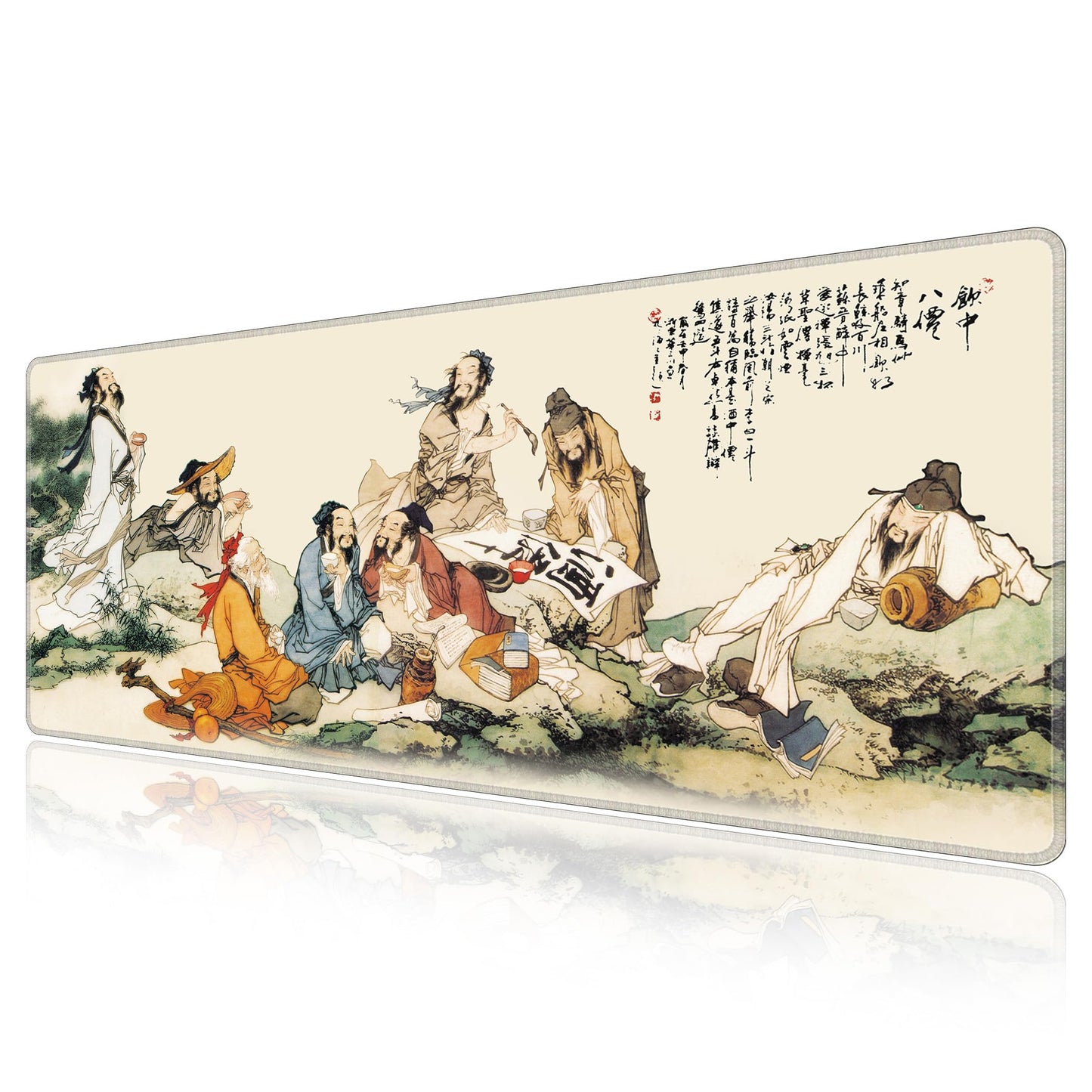 LL-COEUR XXL Landscape Gaming Mouse Pad Computer Keyboard Mat Office Desk Pad (Eight Immortals