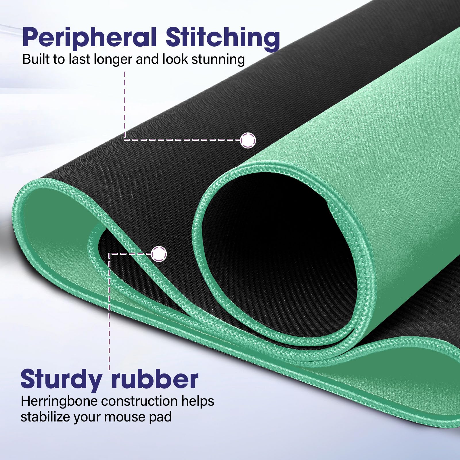31.5" x 15.7" Waterproof Fabric XXL Mouse Pad, Rubber Anti-Slip Base, Green
