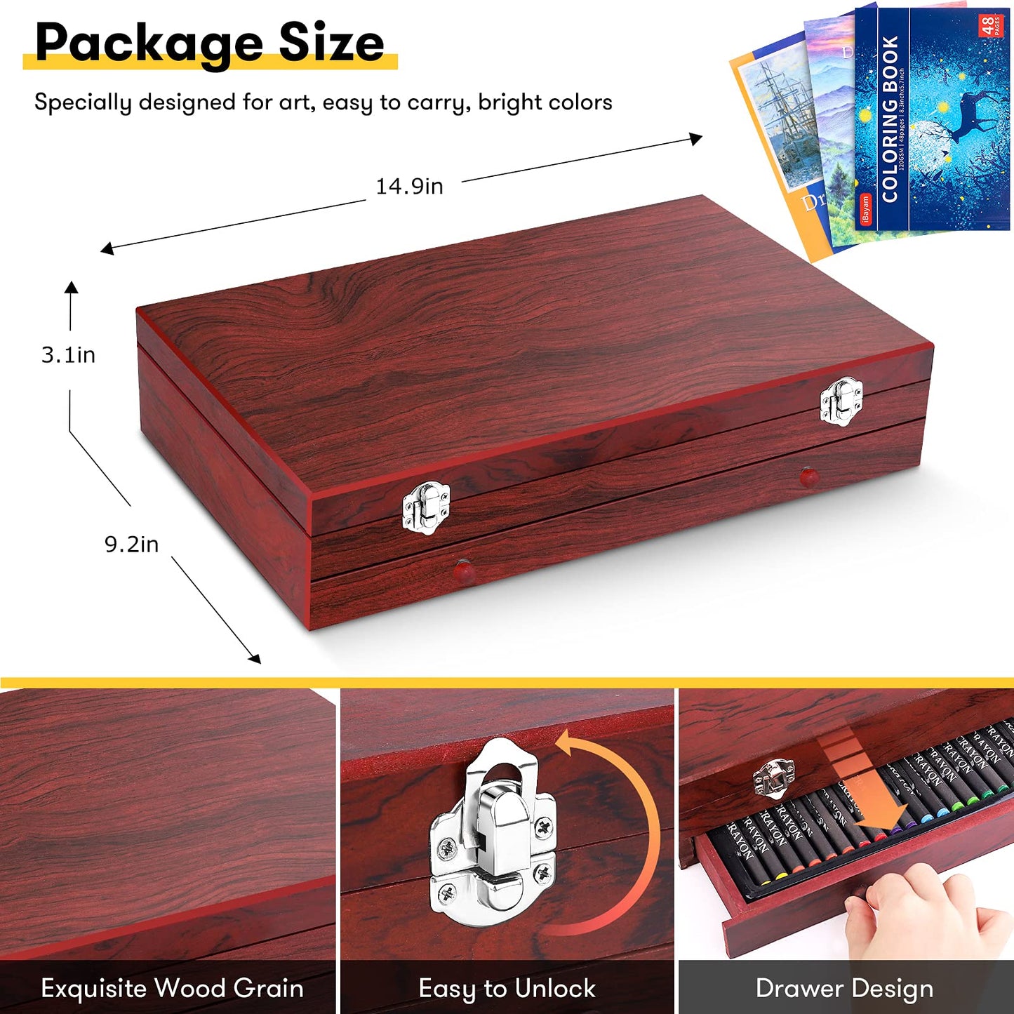 iBayam Art Supplies,150-Pack Deluxe Art Set Crafts Drawing Painting Kit