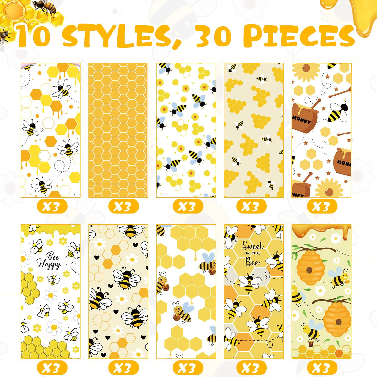 TecUnite 30 Pcs Bee Ballpoint Pens Bee Gifts Baby Shower Gifts Birthday Present Honey Party Favors