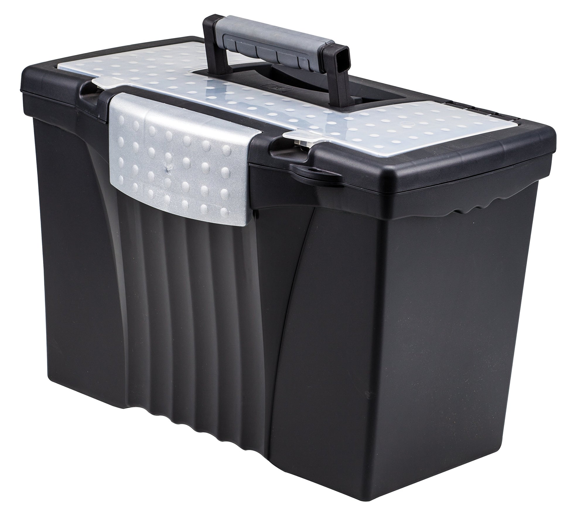 Storex Portable Letter/Legal Filebox with Organizer Lid, Letter/Legal Files, 14.5" X 10.5" X 12"