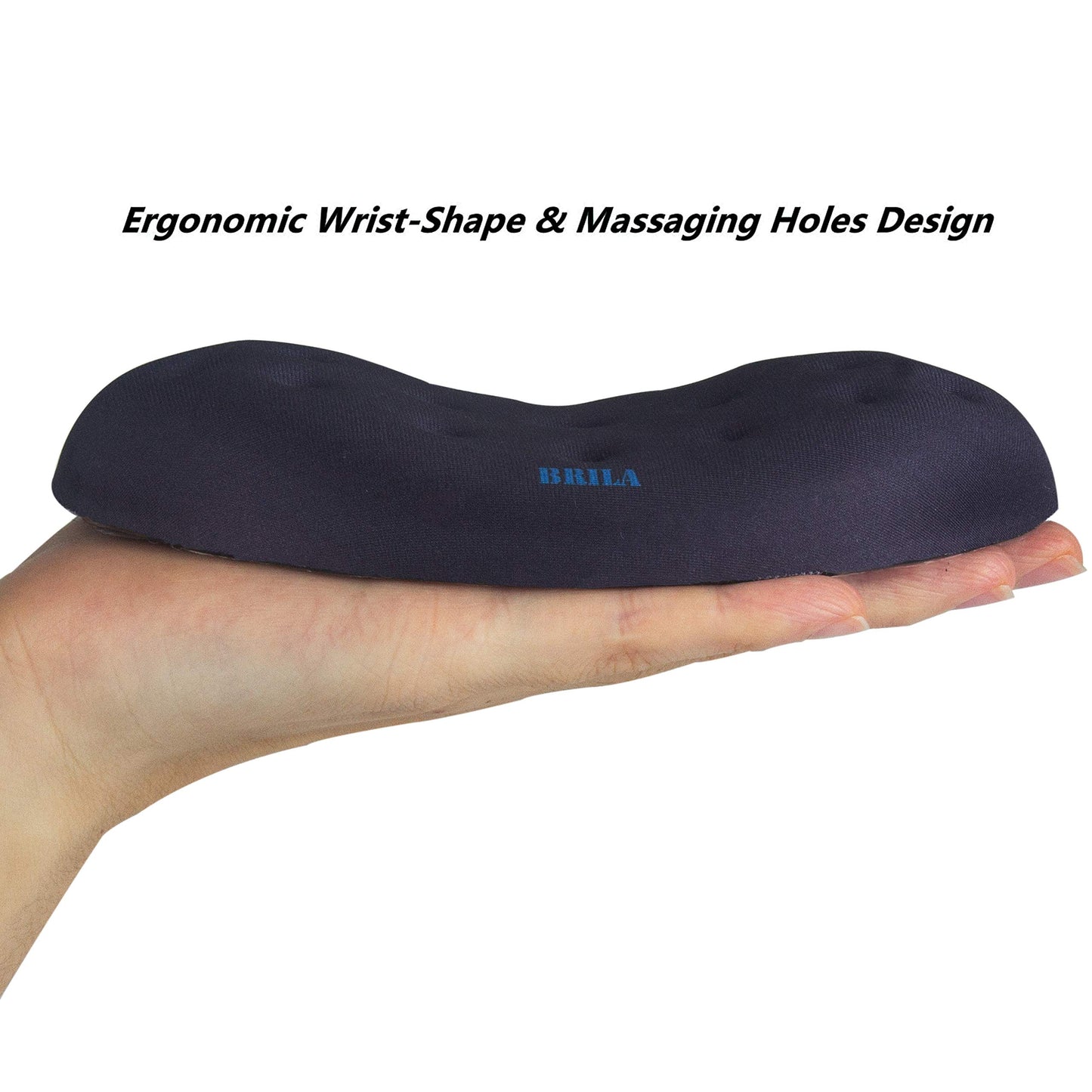 BRILA Upgraded Ergonomic Keyboard and Mouse Wrist Rest Support Cushion Pad Set - Comfy Soft Memory