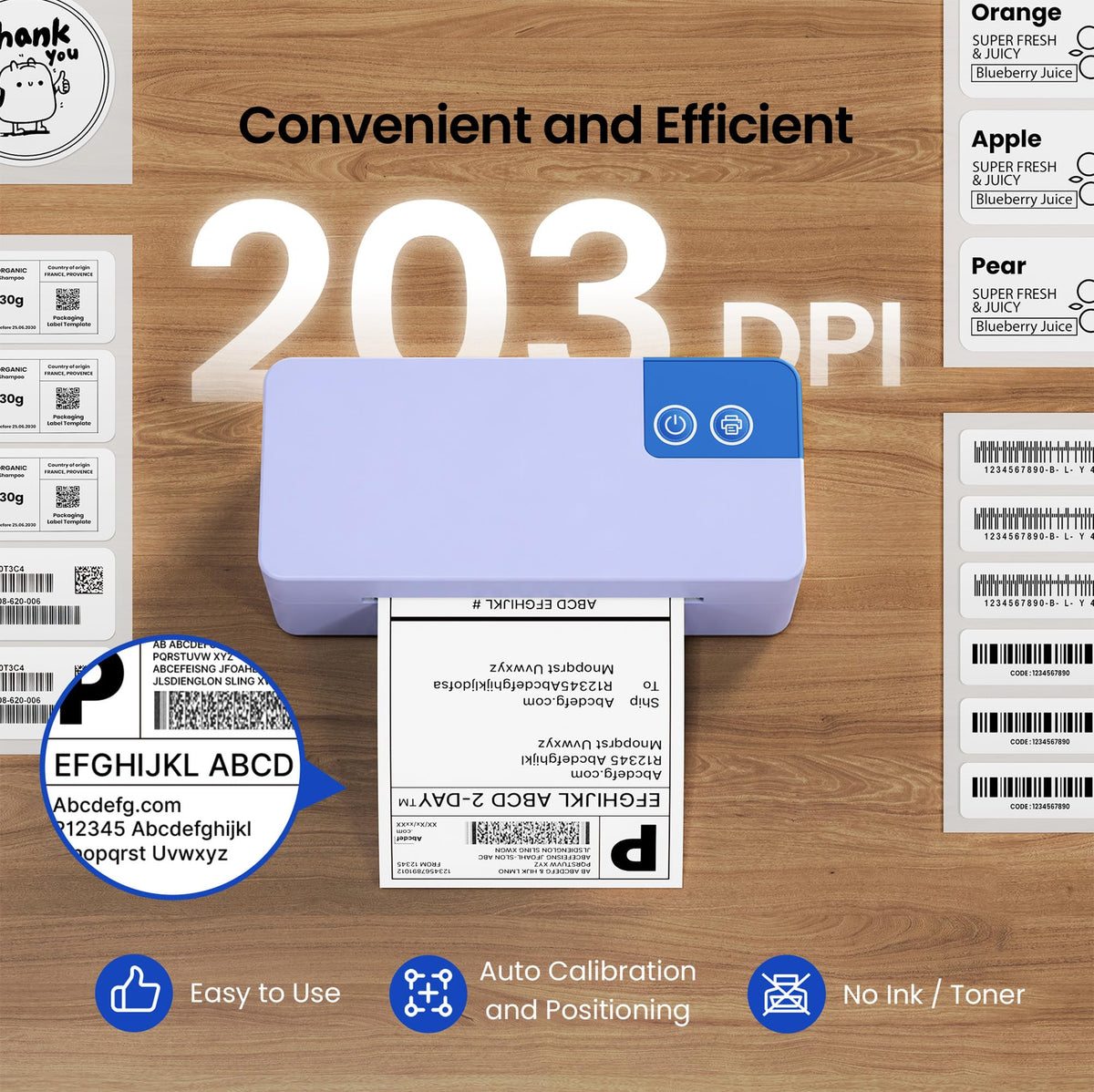 ETIKEZ Bluetooth Thermal Shipping Label Printer, 4x6 Thermal Label Printer