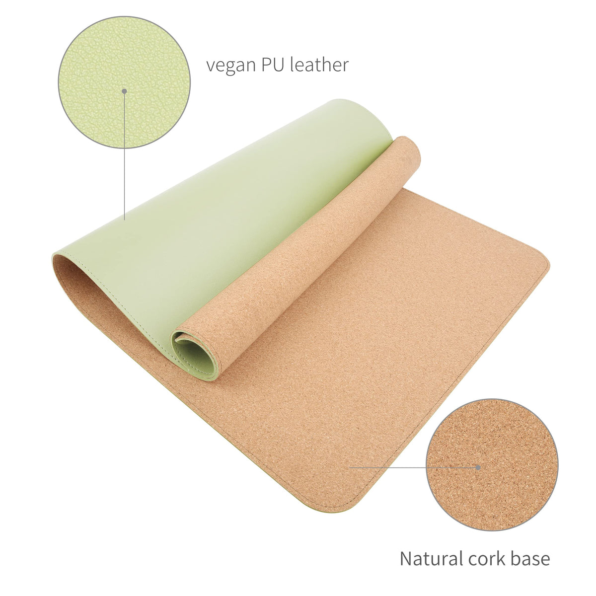 RENMTURE Dual-Sided Mouse Pad, Natural Cork & PU Leather Large Desk Pad for Office and Home Work