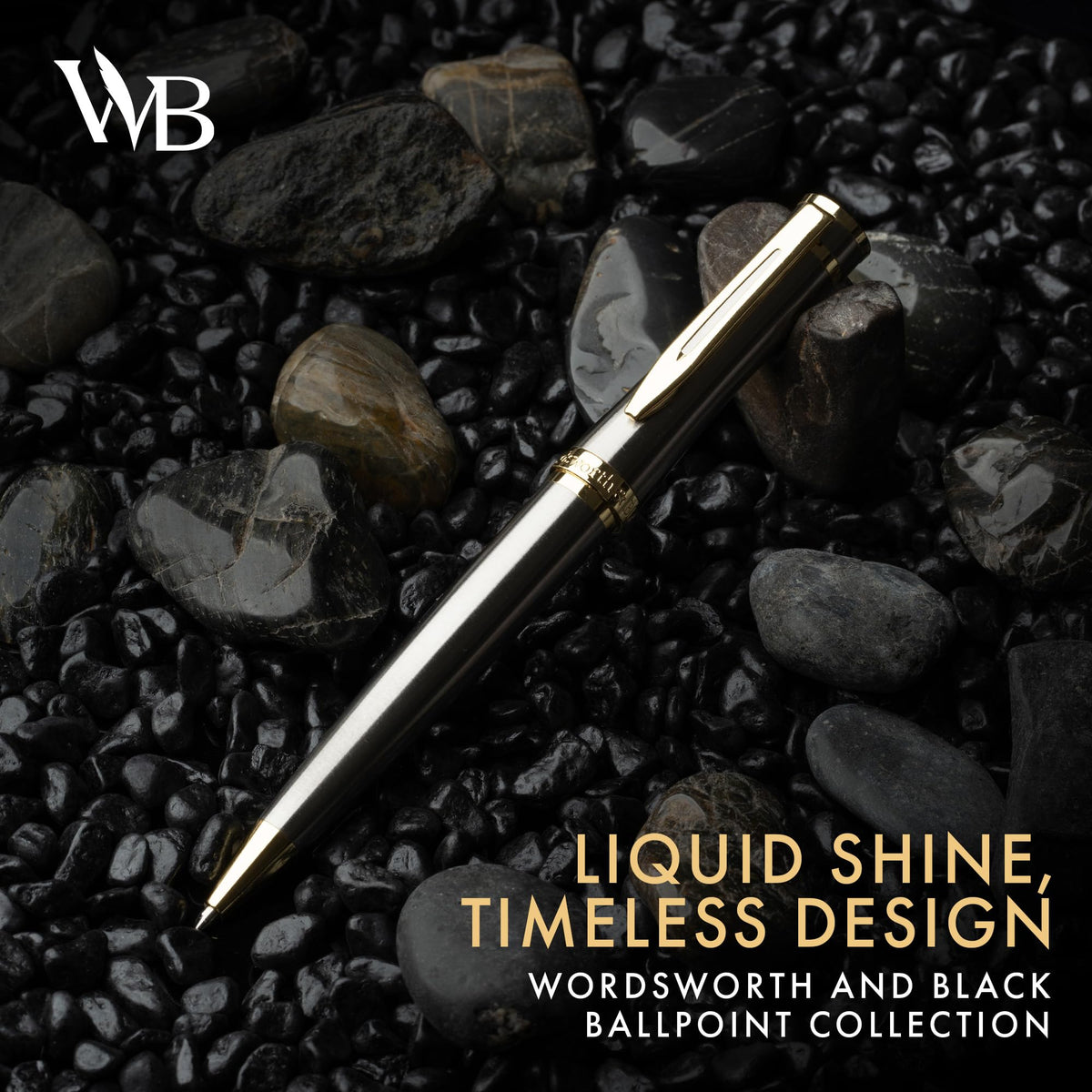 Wordsworth & Black Luxury Refillable Ballpoint Pen Set for Writing, Silver