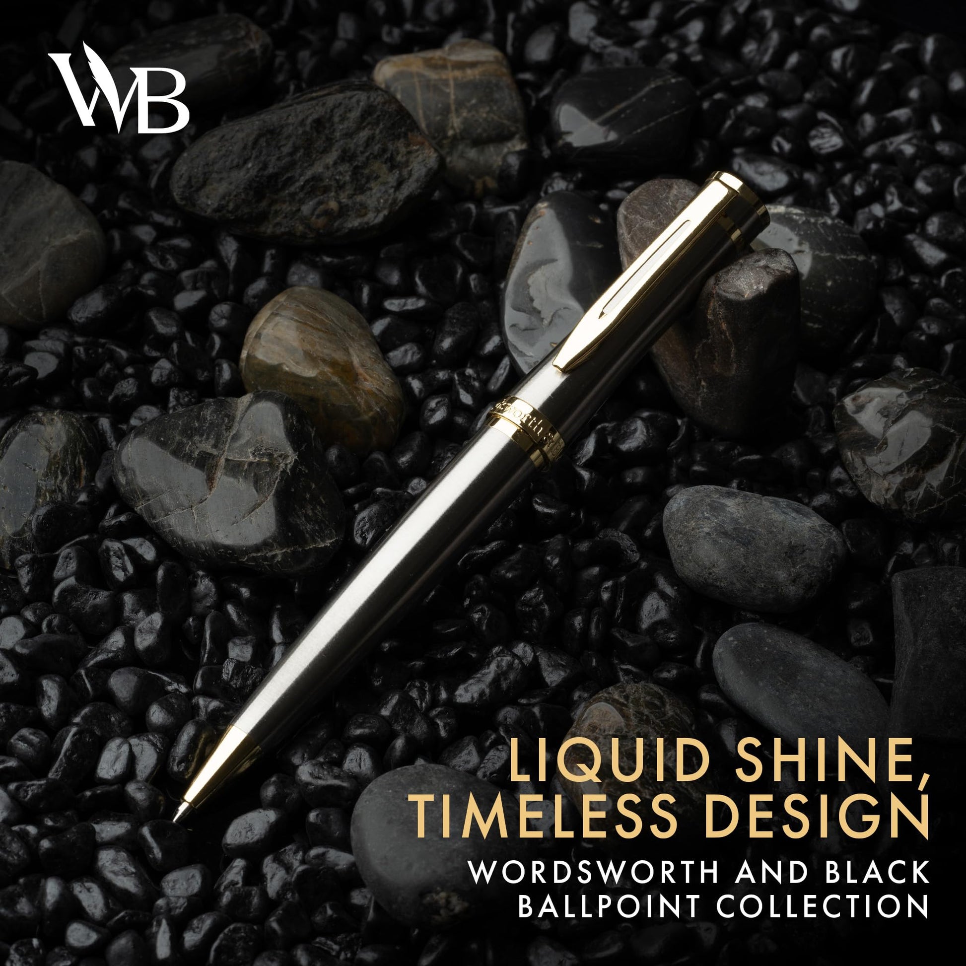 Wordsworth & Black Luxury Refillable Ballpoint Pen Set for Writing, Silver
