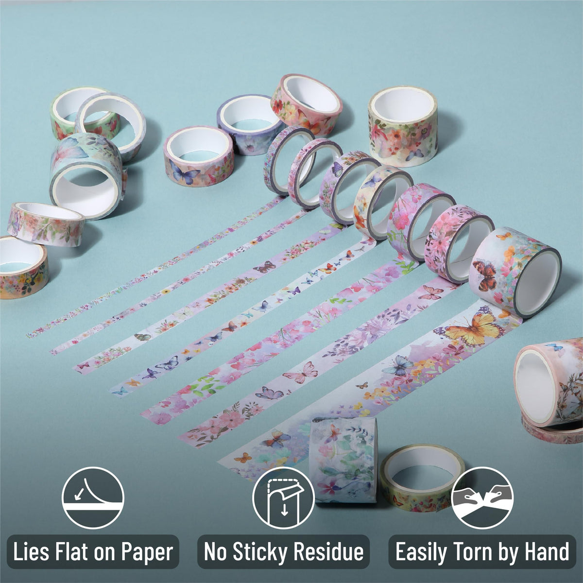 Mr. Pen- Washi Tape Set, 20 Rolls, Assorted Sizes, 4.37 Yards/Roll