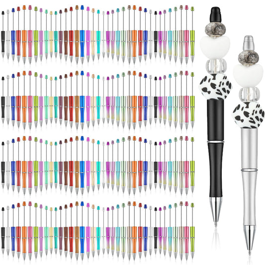 Kosiz 150 Pcs Plastic Beadable Pen Bulk, Metallic Colors