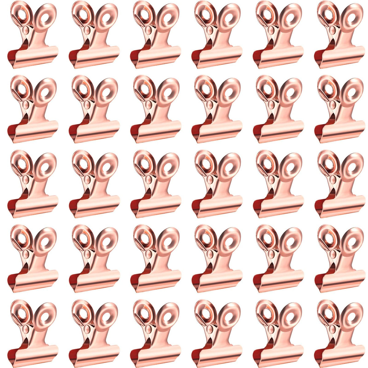 40 Pack Metal Bulldog Clips, Small Bull Binder Paper Clips, Rose Gold