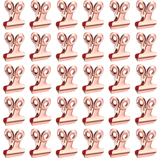 40 Pack Metal Bulldog Clips, Small Bull Binder Paper Clips, Rose Gold