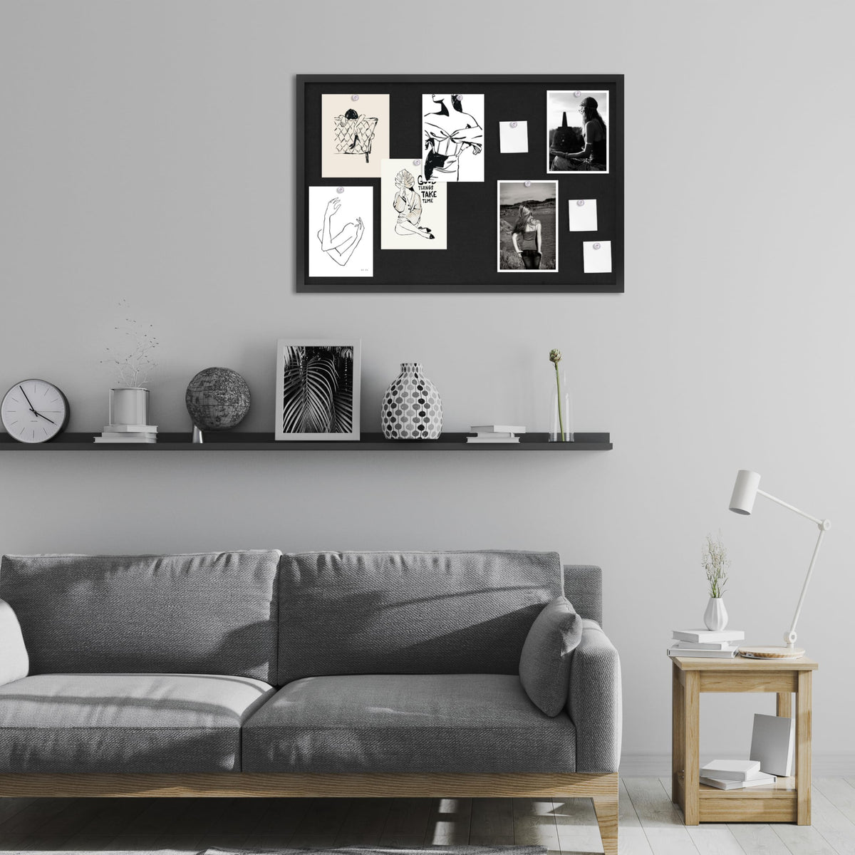 DAHAPYBOO Cork Board with Linen Black 2Pack,Bulletin Board 23"x17"