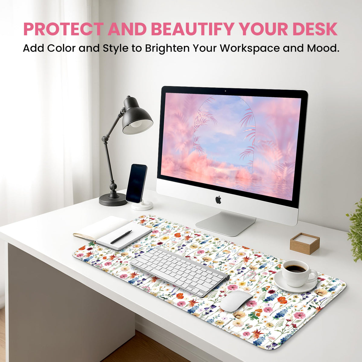 ZapDesk Large Desk Mat, Extended Mouse Pad for Desktop, 35.4" x 15.7"