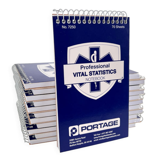 Portage EMT/First Responders Vital Statistics Notebook – 6” x 3.75” Medical Notebook for Vital