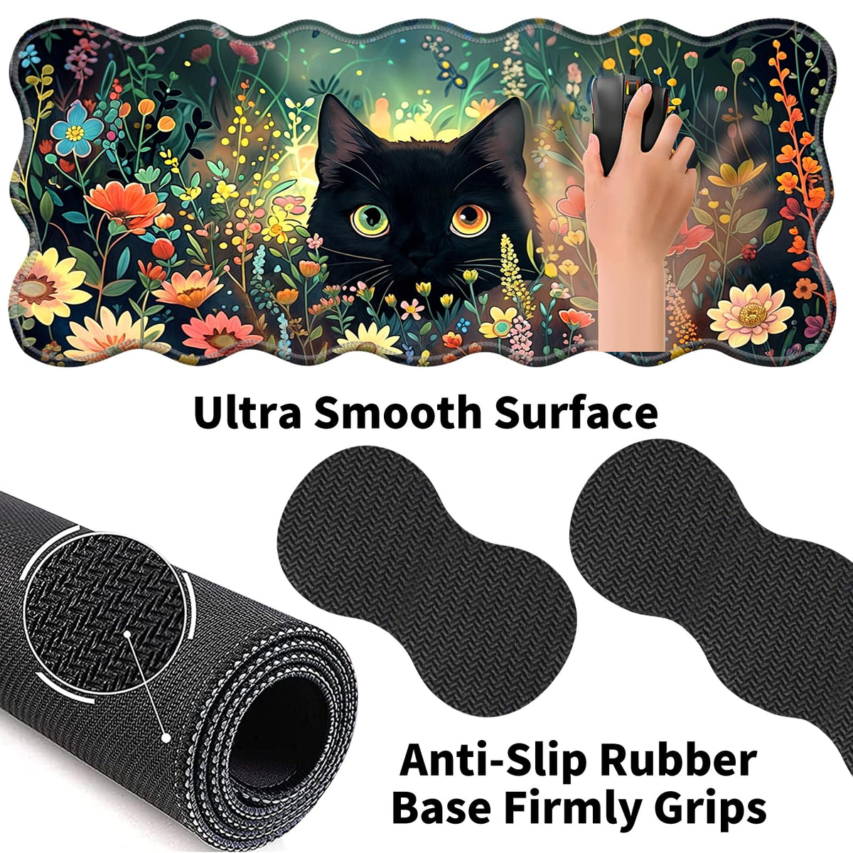 AIRWEE XXL Gaming Mouse Pad Set, 31.5"x11.8" Large Desk Mat with Keyboard Wrist Rest and Mouse