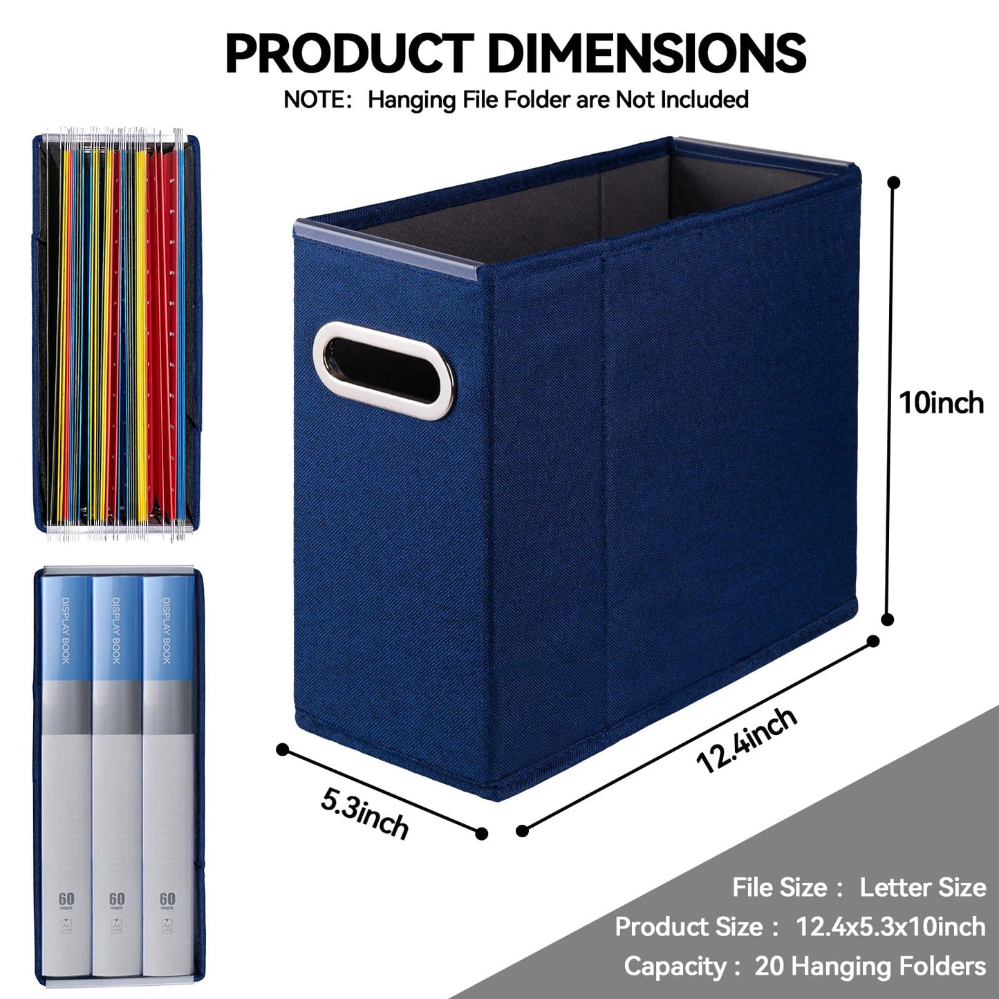 ComfortKeeper 4 Packs Letter Size File Organizer, File Folders Organizer, Fabric Storage Box
