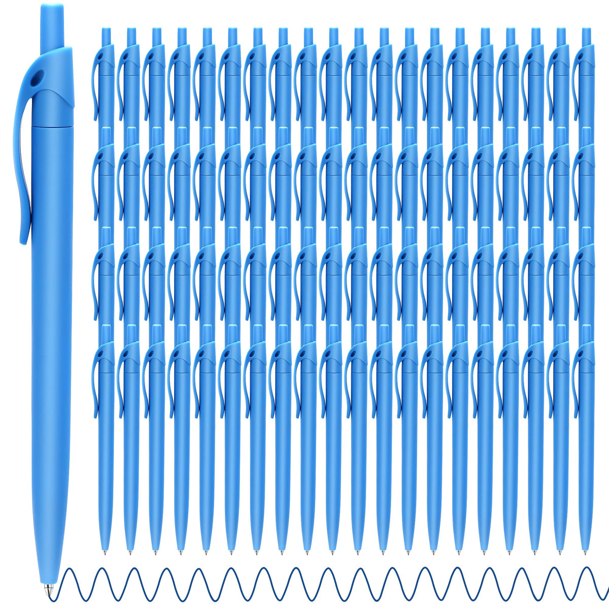 Aozora Blue Click Pens, 80 Pack, Retractable Ballpoint Pens, Medium Point, Smooth Ink, Perfect for