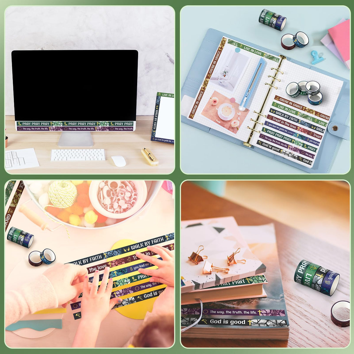 Janlaugh 24 Rolls Back to School Christian Bible Verse Washi Tape