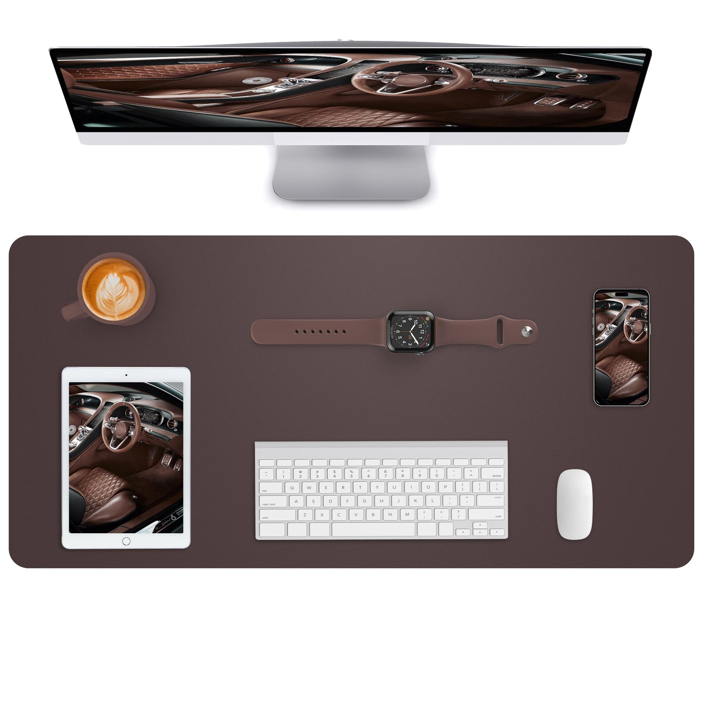 Leather Desk Pad Blotter,Mouse Pad,Office Desk Mat, Non-Slip PU Leather Desk mat,Large Desk