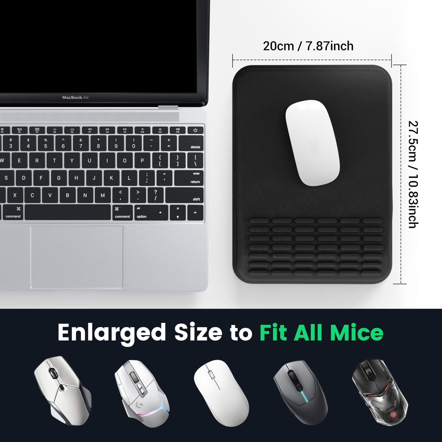 MEKASS Mouse Pad with Wrist Rest, Ergonomic Slope Mousepad for Carpal Tunnel Pain Relief, Memory