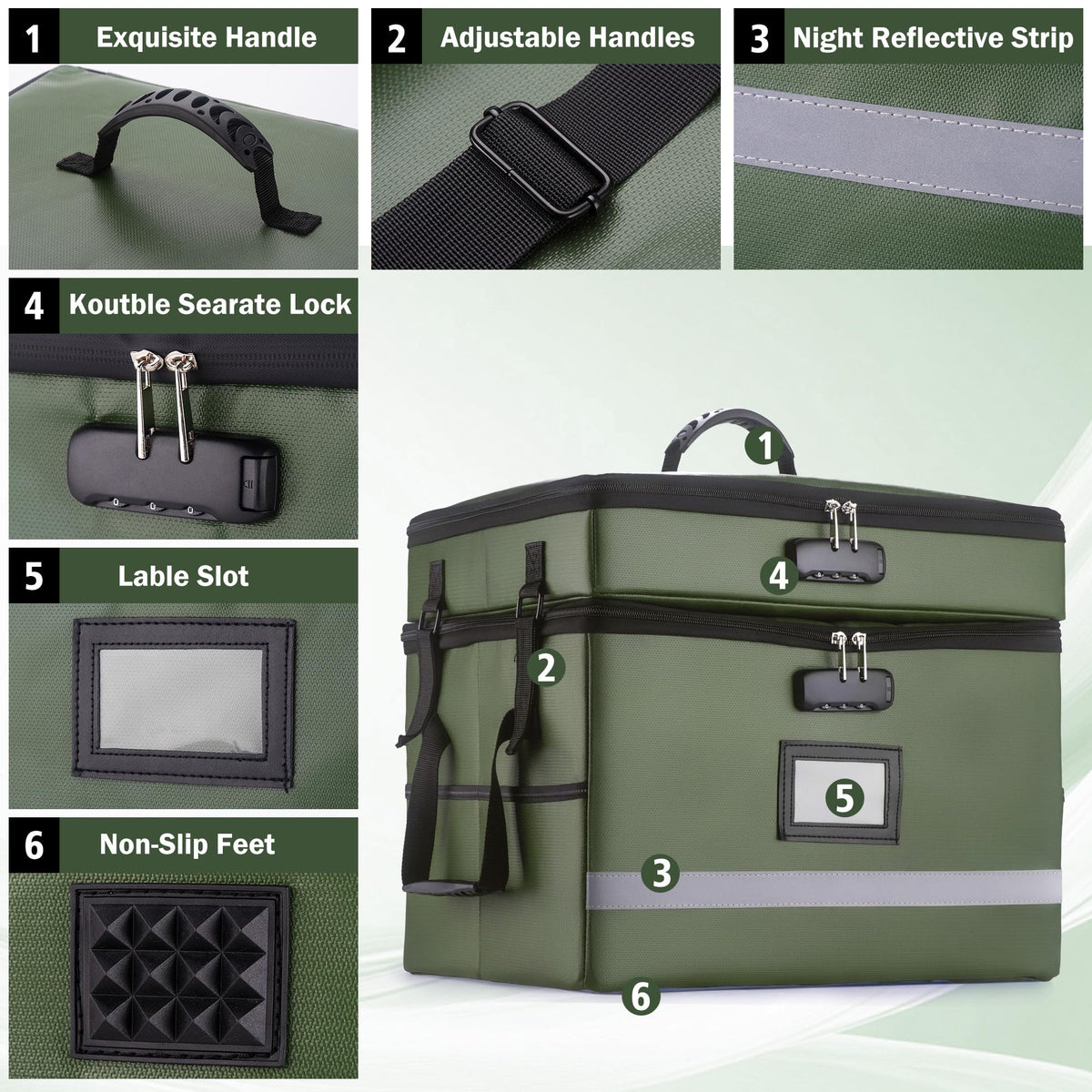 EXLIFBAG Fireproof File Organizer with Lock, 2 Layer
