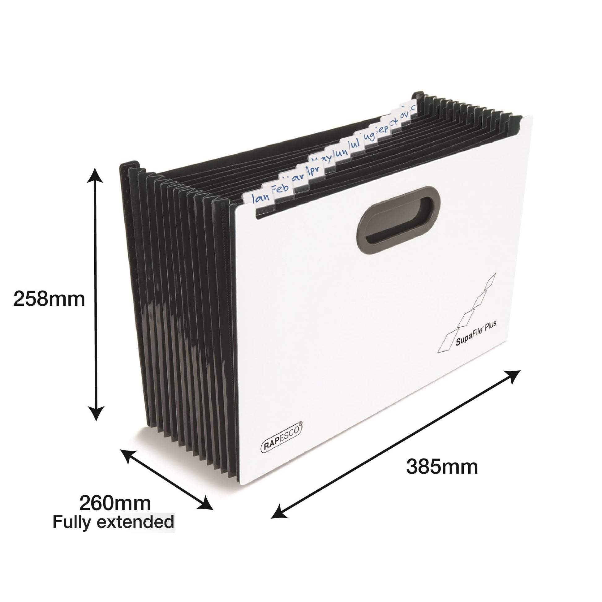 Rapesco 1624 SupaFile Plus 13-Part Desktop Expanding File Organiser Oversized to Fit Files and