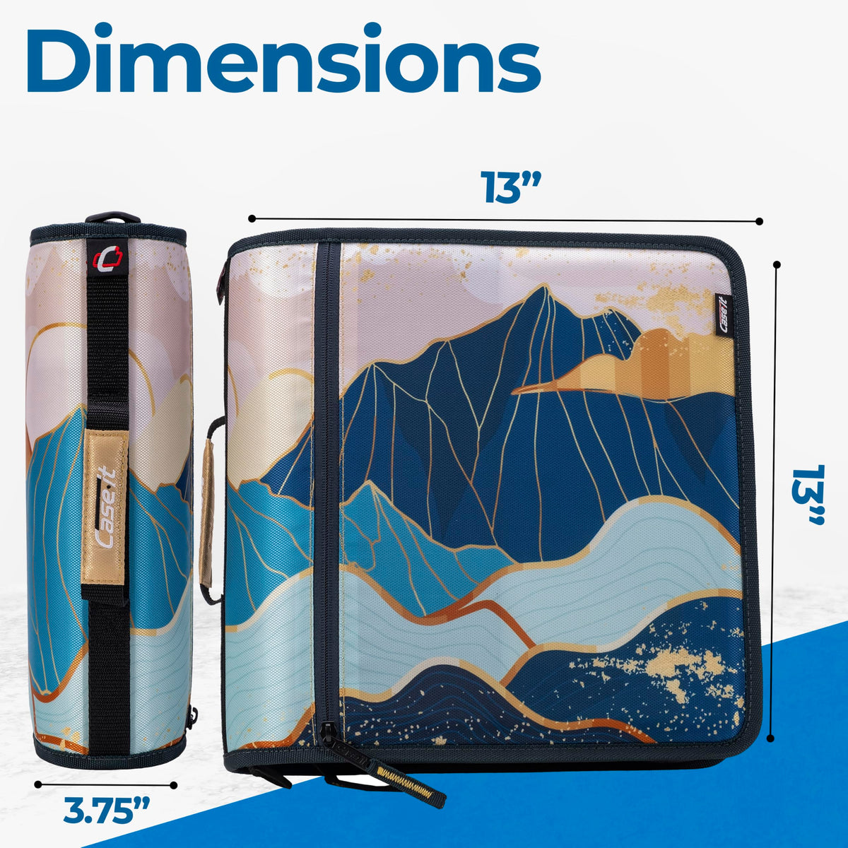 Case-it School Zipper Binder | 3-Inch O-Rings | 600-Sheet | D-146 Mountains