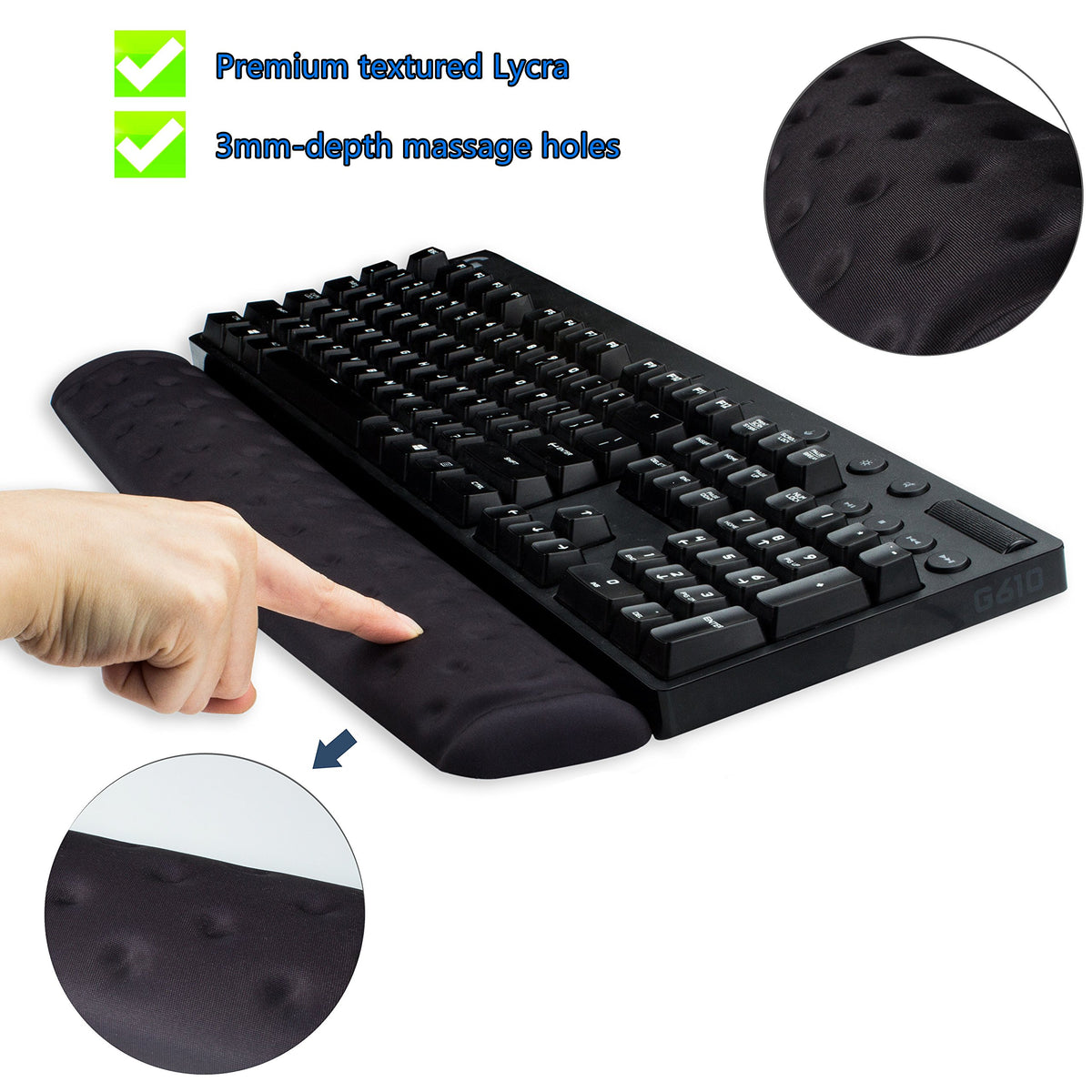 BRILA Memory Foam Mouse & Keyboard Wrist Rest Support Pad Cushion Set for Computer, Laptop, Office
