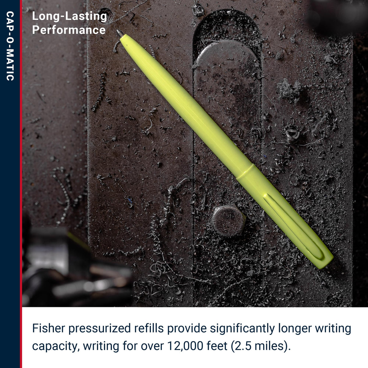 Fisher Space Pen Fluorescent Yellow Cap-O-Matic Pen, Black Ink