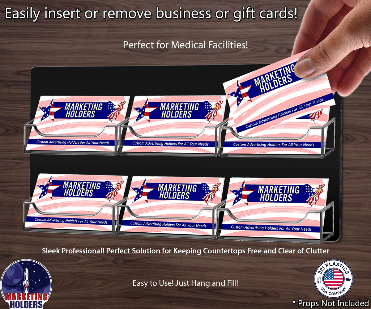 Marketing Holders Wall Business Card Holder with Hanging Hardware for 3.5" x 2" Gift or Appointment