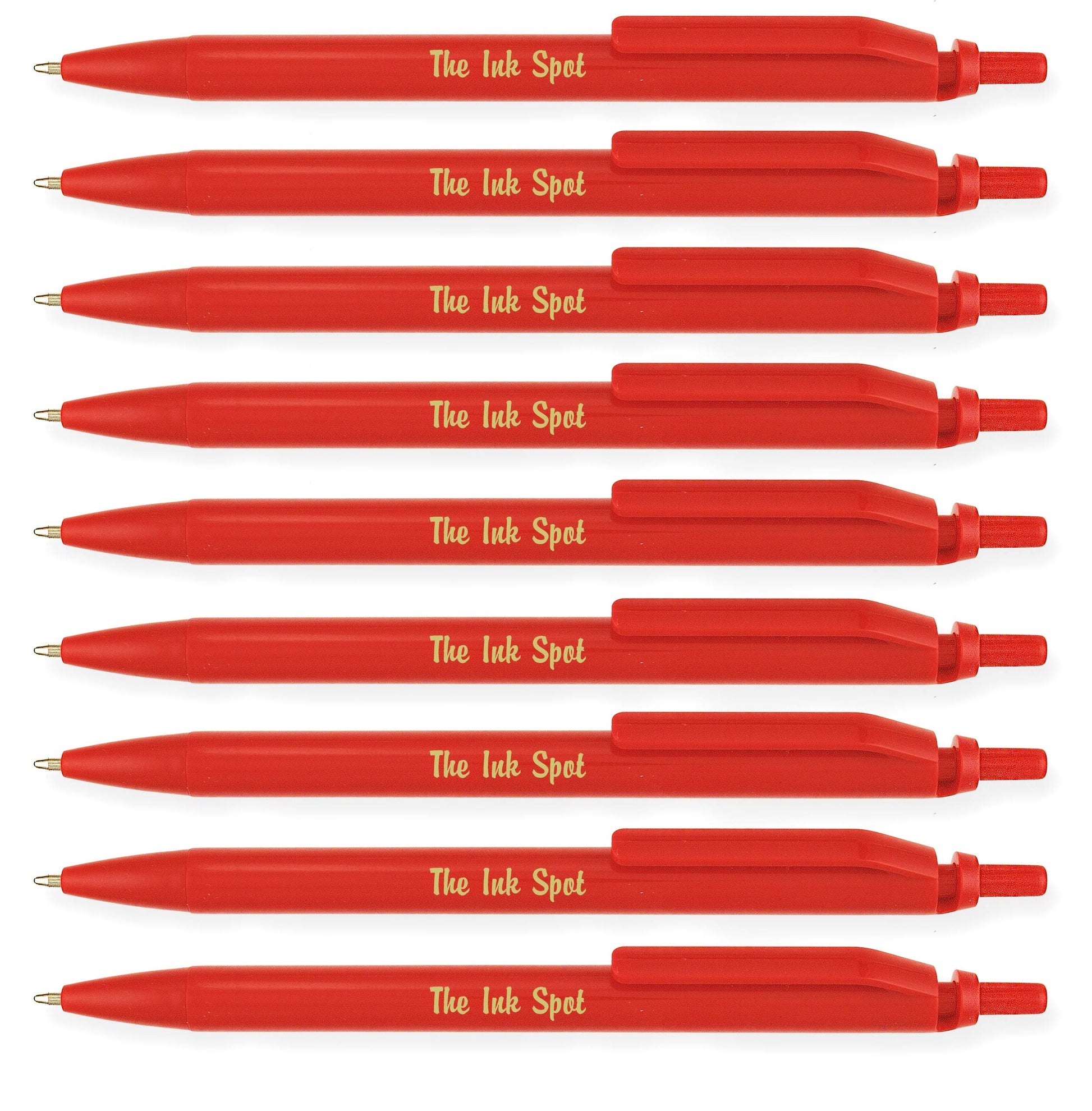 100 Excel Classic Click Personalized Custom Printed Pens – Solid Red