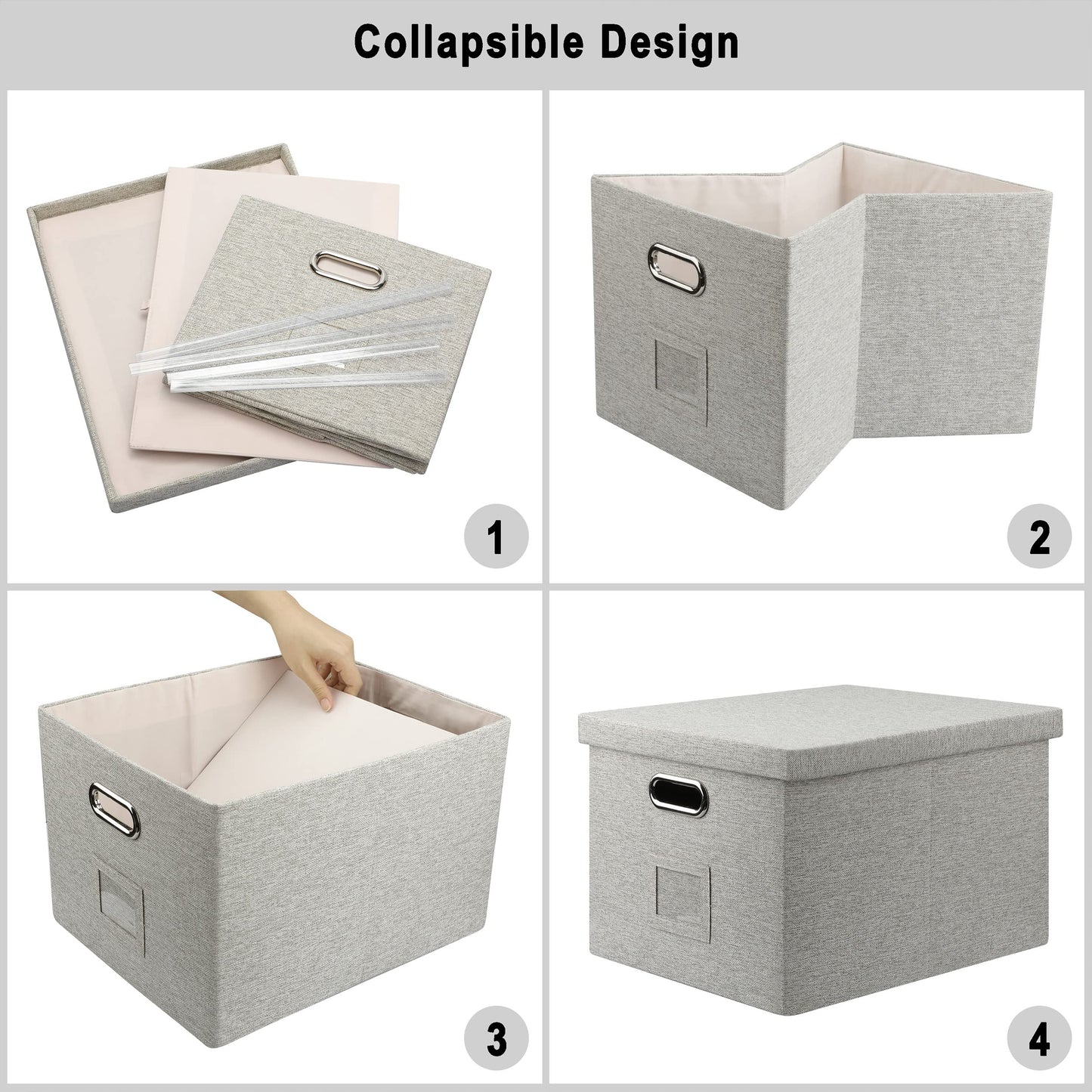 Storage Bins With Lids Office Organization File Folder Organizer Boxes