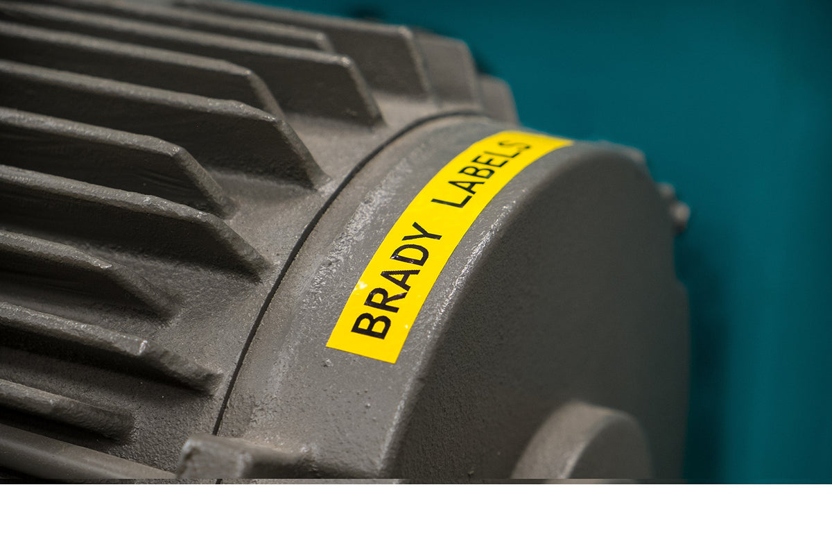 Brady Authentic (M21-750-595-YL) All-Weather Vinyl Label for Indoor/Outdoor ID, Lab and Equipment