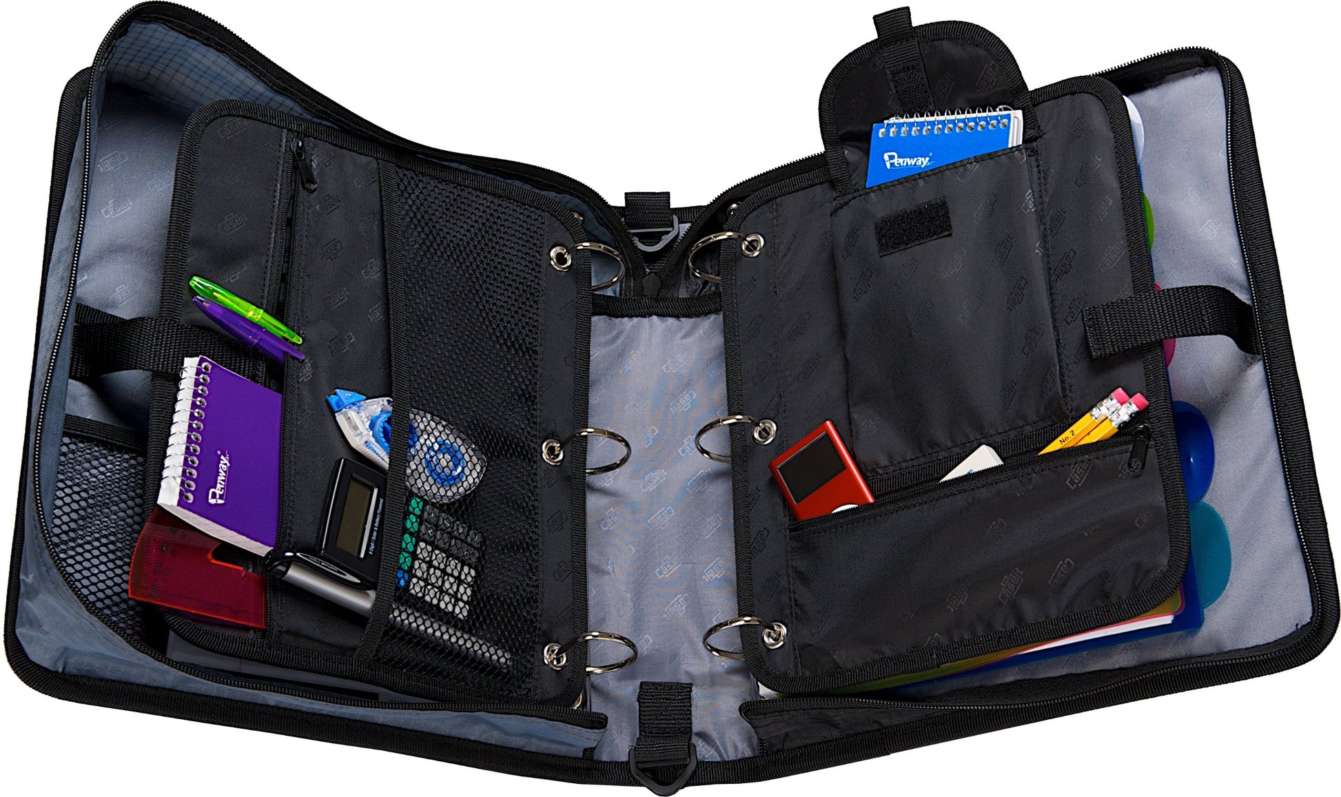 Case-it The Dual 2-in-1 Zipper Binder - Two 1.5 Inch D-Rings - Multiple Pockets - 600 Sheet