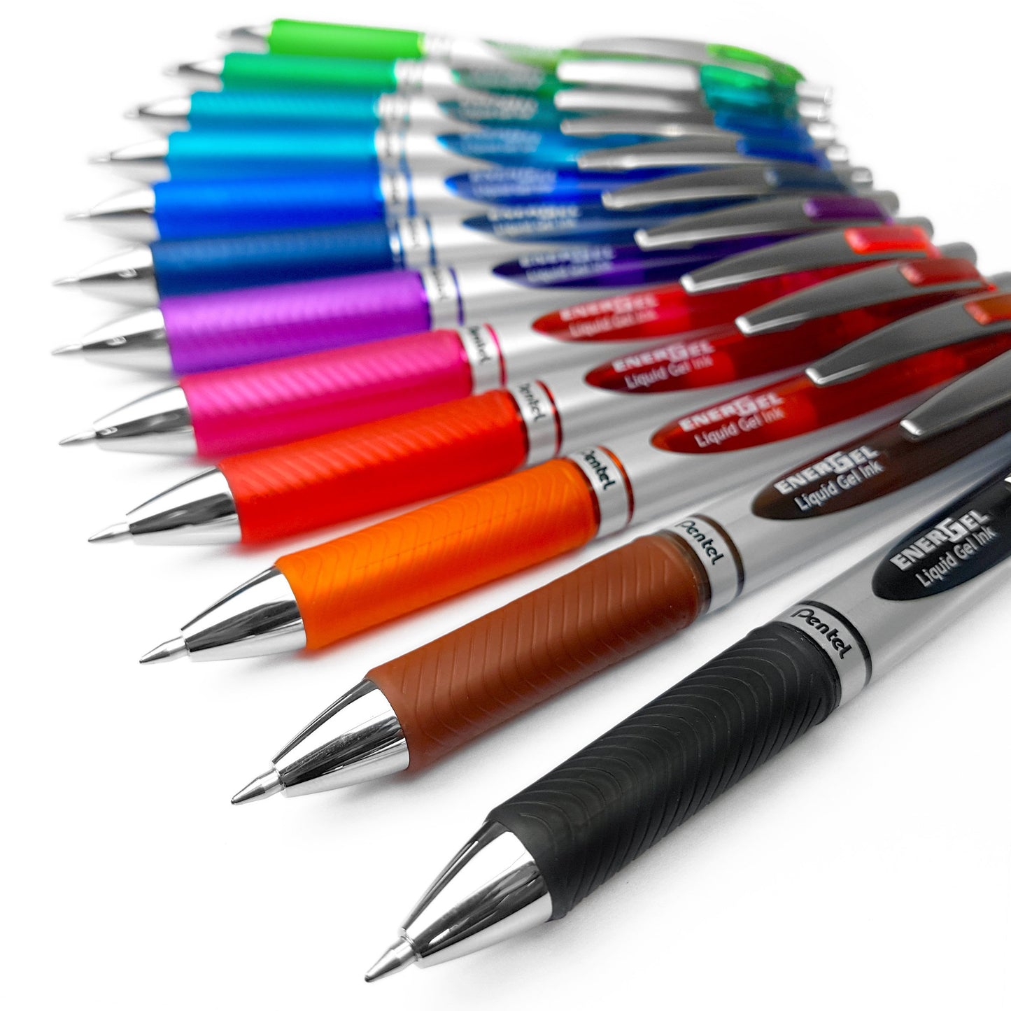 ENERGEL Pentel XM BL77 - Retractable Liquid Gel Ink Pen - 0.7mm - 52% Recycled - Wallet of 9