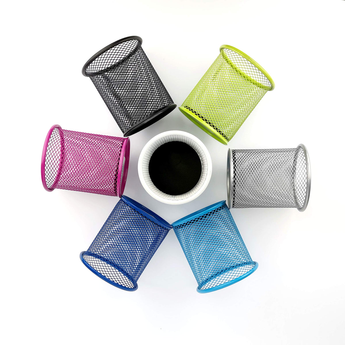 LEVIATAN Metal Pen Holder Multifunctional Diameter 91 mm Cup for Ballpoint Pen Pearl Colours