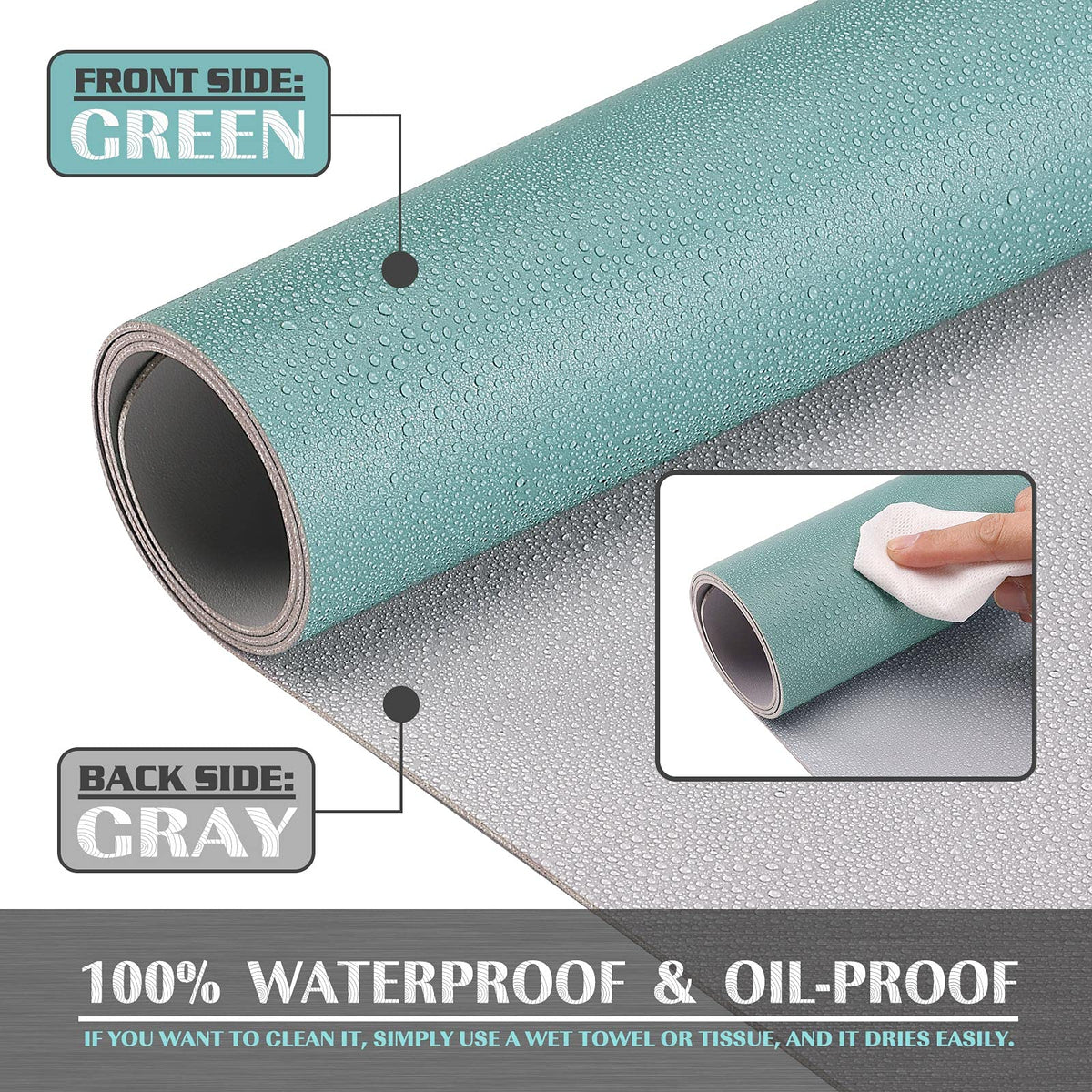 K KNODEL Extra Large Desk Mat, Leather Mouse Pad (47.2"x23.6", Green)