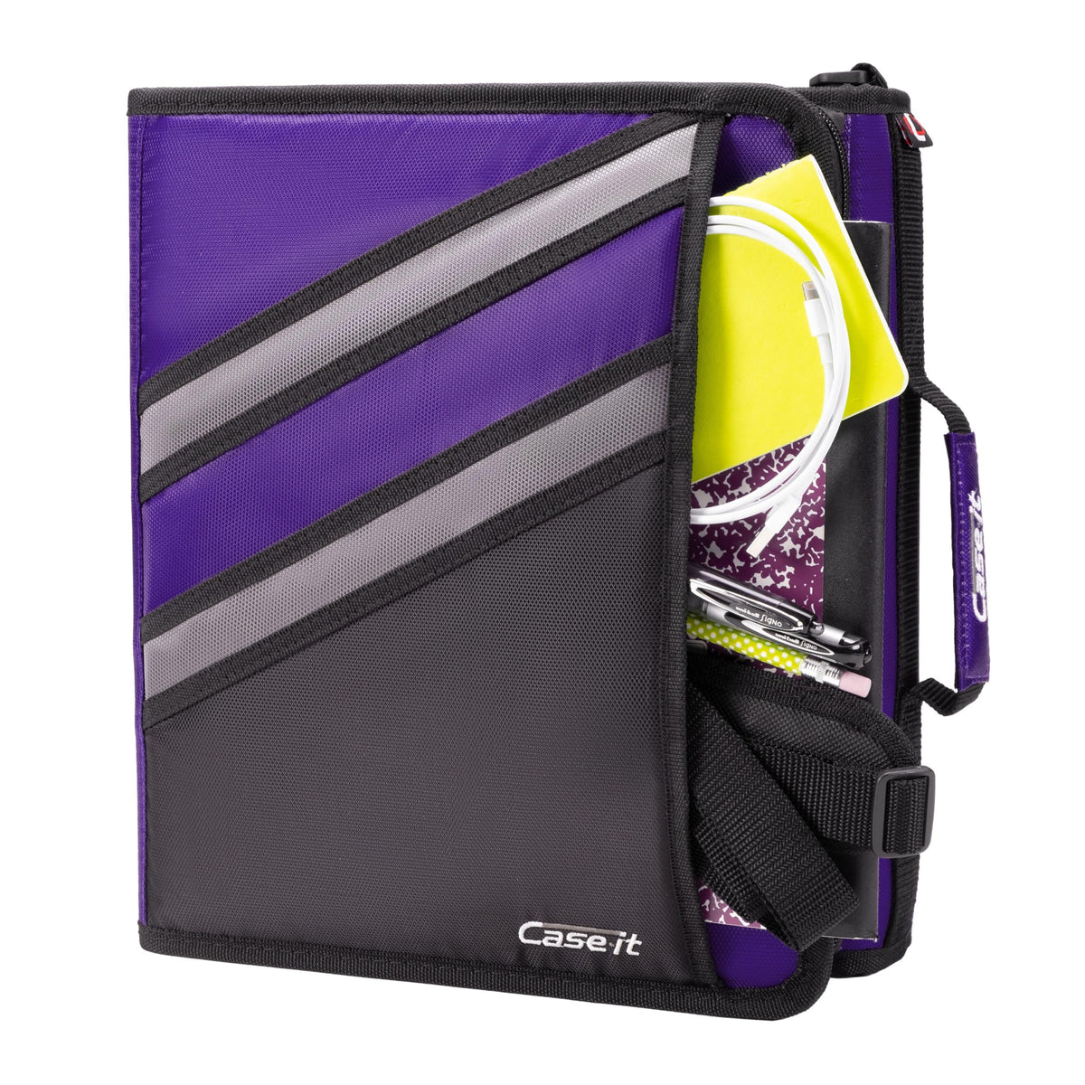 Case-it The Z Shape Zipper - Two s in One - Double Sided 1.5 Inch D-Ring - Multiple Pockets - 500