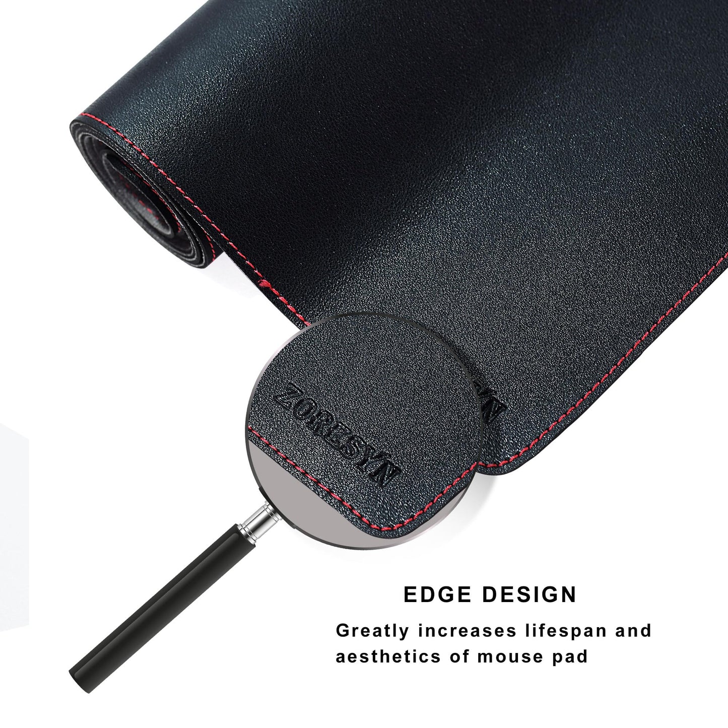 ZORESYN 59.1"x27.6" PU Leather Desk Pad Protector Black