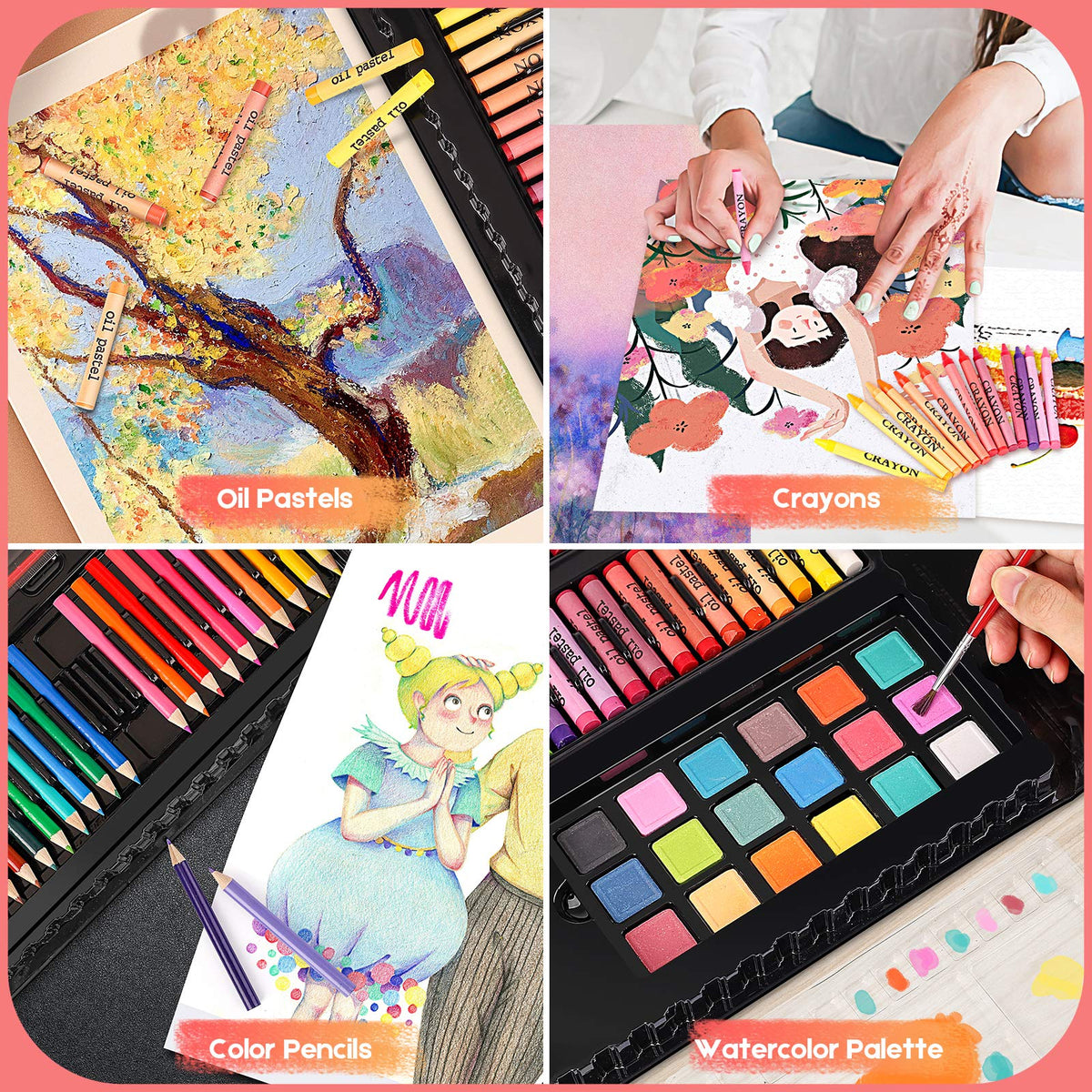Caliart Art Supplies, 238 Pack Deluxe Art Set for Adults Artists
