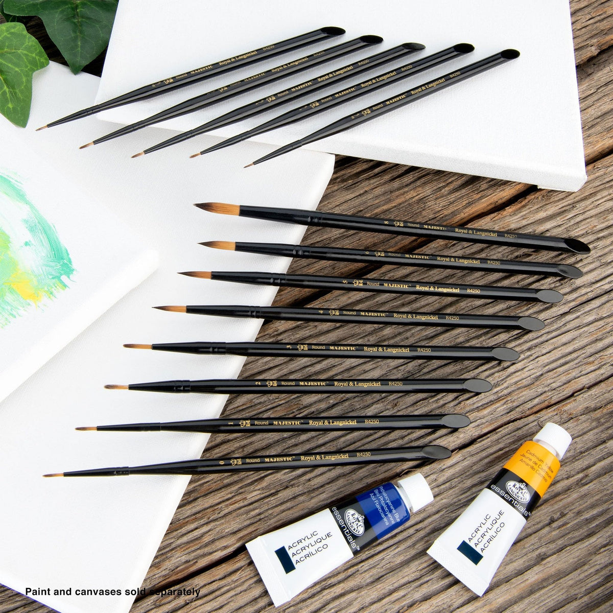 Majestic Royal & Langnickel Standard Handle Round Artist Brush Set for All Water-Based Mediums, 13pc