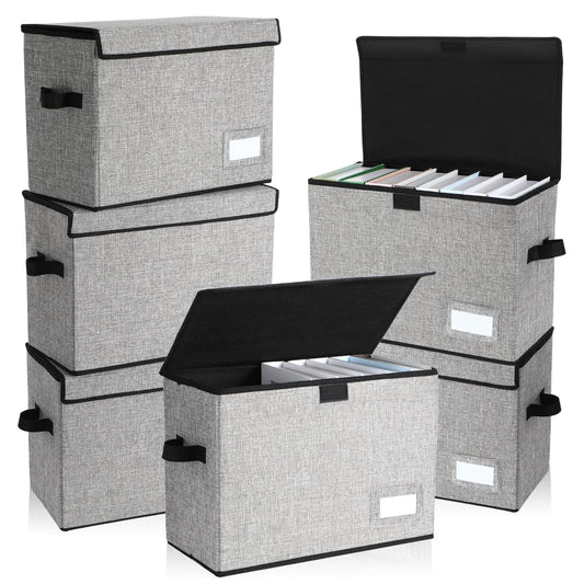 Chuangdi 6 Pcs Comic Book Storage Boxes,Gray