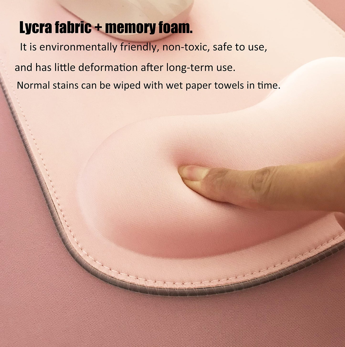 RGB LED Wrist Support Mouse Pad with 13 Lighting Modes, Anti-Slip Rubber Base, Ergonomic for