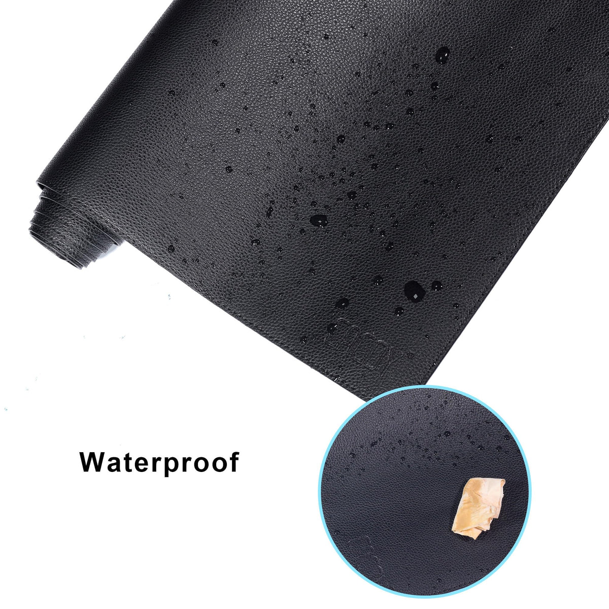 Cacoy 63"x24" Leather Desk Mat, Office Desk Blotter, Large Mouse Pad, Black
