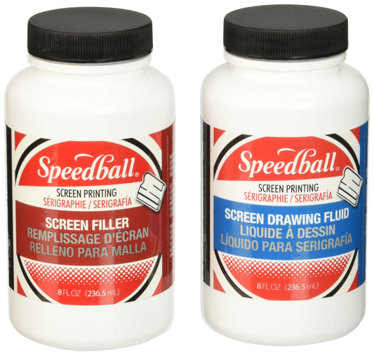 Speedball Screen Drawing Fluid and Screen Filler Set, 8 fl oz Each for Mesh Printmaking Frames