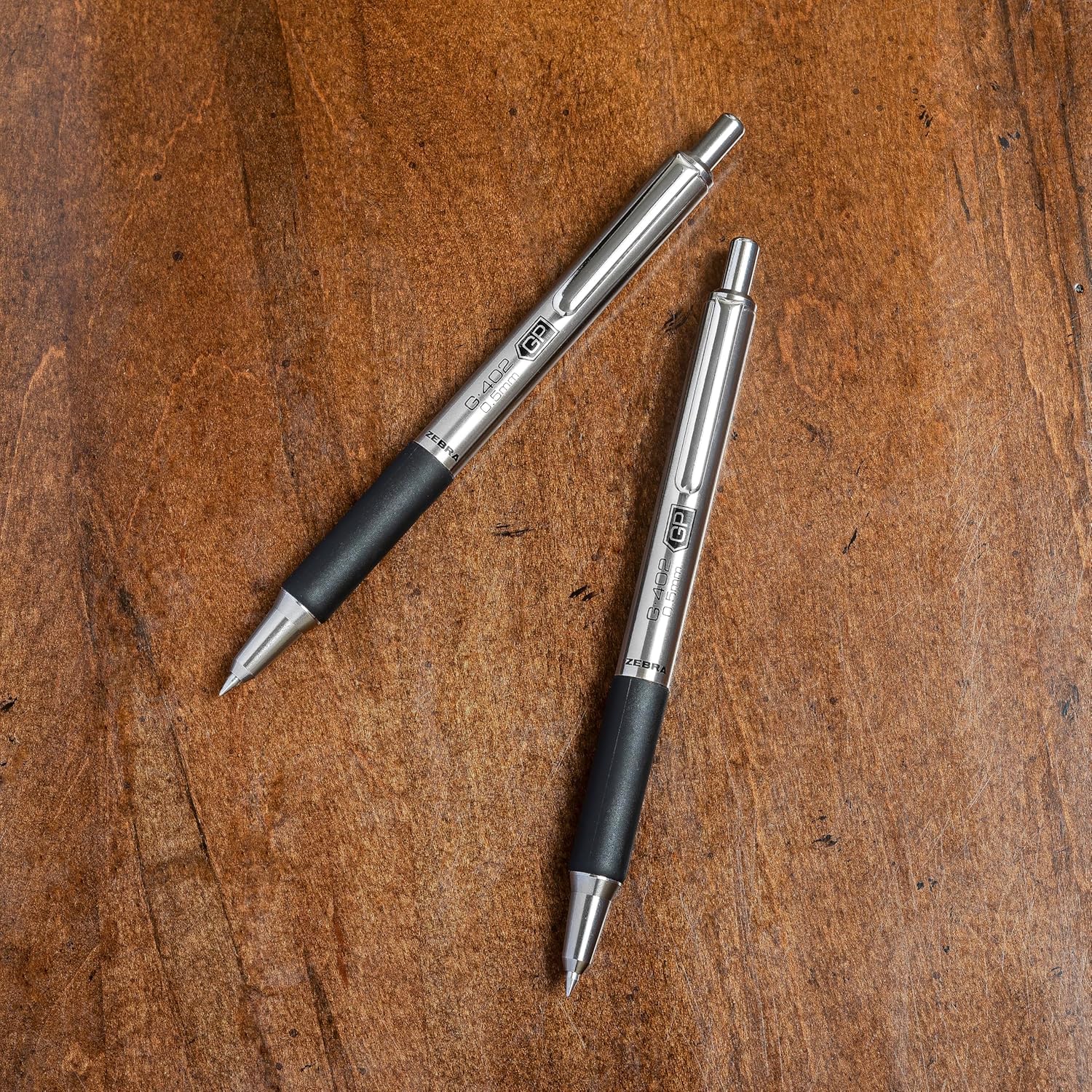 Zebra Pen STEEL G-402 Retractable Gel Pen, Black Ink, 0.5mm, 12-Pack