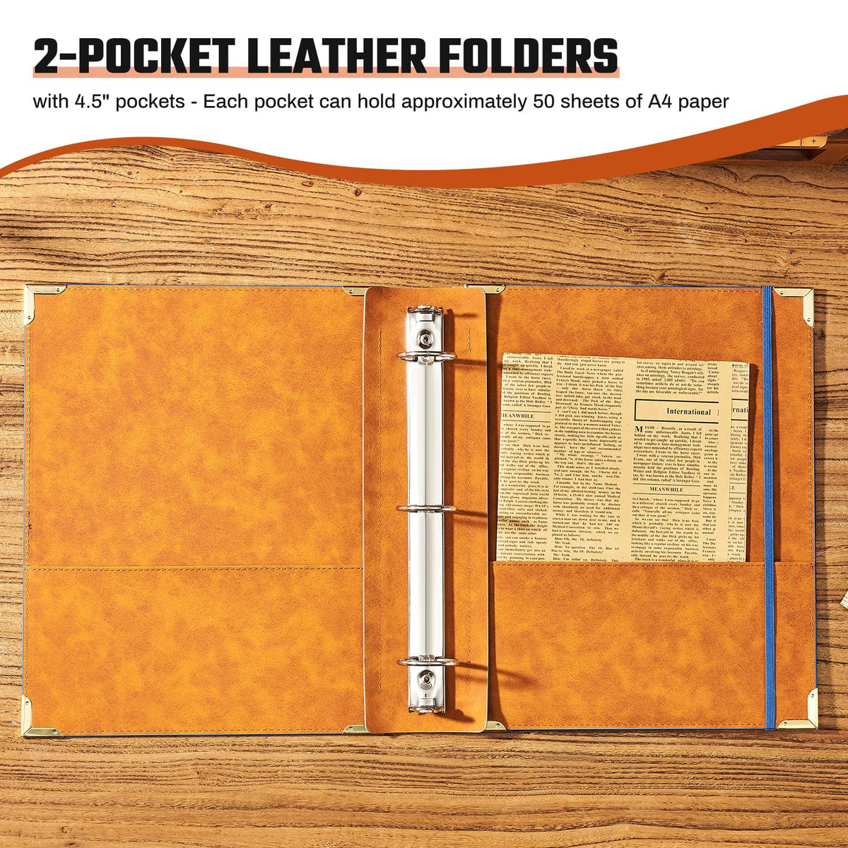 Ovesmusl PU Leather 3 Ring Binder 1 Inch Fits 8.5"x11" Letter Size Paper